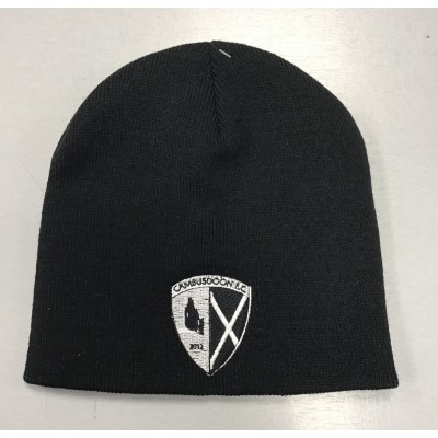 Cambusdoon FC Black Beanie Hat with Badge