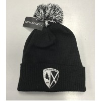 Cambusdoon FC Black and White Pom Pom Hat with Badge