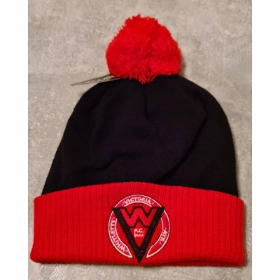 Whitlett's Victoria Black and Red Pom Pom Hat