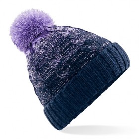 Beechfield Ladies Purple Pom Pom Hat